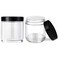 4 oz Small Glass Jars with Lids, Tecohouse Clear Glass Jars with Black Lids &amp; Inner Liners, Mini Travel Sample Containers for Slime, Makeup, Cream, Lotion, Cosmetic - 2 Pack
