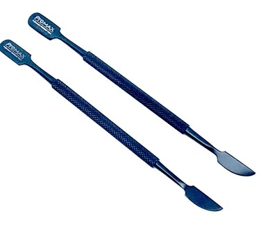 ProMax Cuticle Pusher and Cutter - Double Ended 100% Stainless Steel Cuticle Remover, Trimmer And Cutter-Manicure and Pedicure Tool-for Fingernails and Toenails-45-10062P2BM- (Black Matte Pack Of 2)