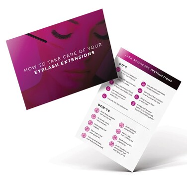 Lash Extension Aftercare Cards - Pack of 50 4x6 Double Sided Premium Eyelash Care Card Kit for Salons and Lash Technicians