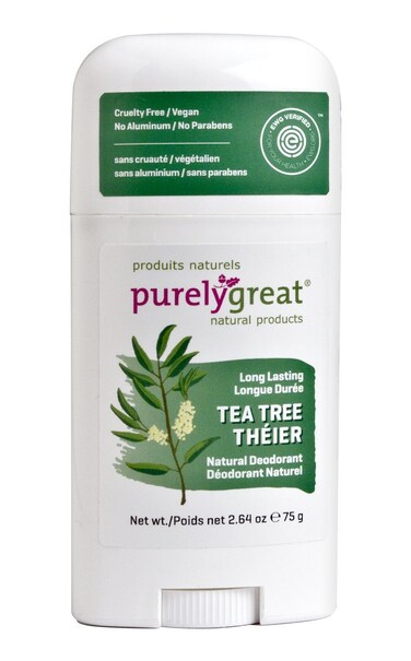 Natural Deodorant Stick - Tea Tree - EWG Verified&trade; - Vegan, Cruelty Free - No Aluminum, No Parabens - Essential Oils