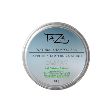 Taza Premium Natural Oats and Honey Shampoo Bar (80 grams), Contains Coconut Oil, Hydrolyzed Oat Protein, Panthenol, Beer Powder, Rhassoul Clay