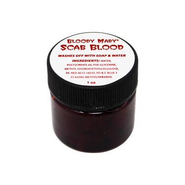 Bloody Mary Fake Scab Blood Make Up Body Paint - for Cosplay, Horror Costume, Theater Blood, Vampire Accessories, Scary Things - Skin Friendly Washable Looks Realistic Thick Blood