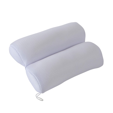 Bath Bliss, Suction Cups, Powerful Gripping, Machine Washable, Spa Experience, Breathable Ultra Comfort Dual Chamber Bath Pillow, 11"x 7.5"x 2.75", White