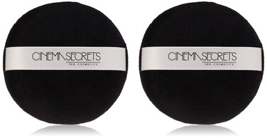 Cinema Secrets Deluxe Powder Puff With Strap, Black, 2 Count