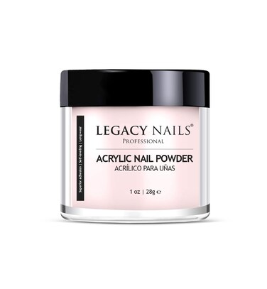 Legacy Nails Professional PINK ACRYLIC POWDER - 30g / 1oz. - High-Quality, Fast-Drying Formula for Nail Extensions, Sculpting &amp; Overlays, Salon-Grade, Long-Lasting Finish
