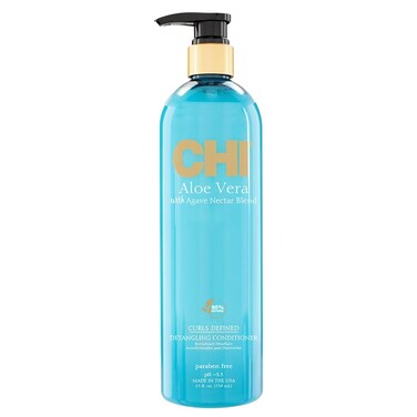CHI Aloe Vera Detangling Conditioner, Deep Conditioning Treatment For Waves, Curls, &amp; Coils, Sulfate, Paraben, &amp; Cruelty-Free, 25 Oz
