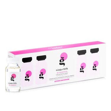 Ginger Milk Nutritive Hair Ampoule with Proteins and Pro-Vitamin B5   BE GENEROUS   (Pack 6 x 0.5 fl oz)