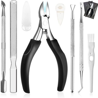 Toenail Clippers Kit, 8PCS Professional Nail Clippers for Men &amp; Women, Premium Stainless Steel Surgery Grade Ingrown Toenail Treatment Manicure Tools Set for Seniors &amp; Thick Toenails