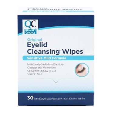 Quality Choice Eyelid Cleansing Wipes, Sensitive Mild Formula, 30ct