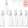 dhrbsx Spray bottles small, 2oz/50ml Clear Empty Fine Mist Plastic Mini Travel Continuous Bottle Set, Small Refillable Liquid Containers 6pack with 2pcs Funnels and 12pcs Labels