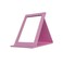 Folding Travel Mirror - Crystal-Clear HD Vanity Mirror with Adjustable 90&deg;/145&deg; Stand, Ultra-Slim Leather-Covered Portable Makeup Mirror for Desk &amp; On-The-Go (Pink)