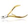 4" Professional Cuticle NIPPERS Acrylic Nail Clippers with Gold Handle