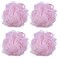 60g/pcs Pink Mesh Bath Sponge Shower Pouf Loofahs Shower Puff Pack of 4 (Pink)