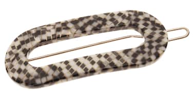France Luxe Mini Oval on Tige Boule Barrette - Opera Silver