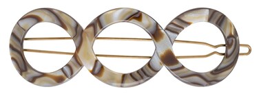 France Luxe Triple Circle Tige Boule Barrette - Onyx