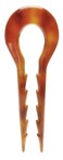 France Luxe Notched Chignon Pin - Tortoise, 2" W x 0.25" H, 1 Count, Unisex, Women &amp; Girls