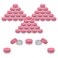Houseables 3 Gram Jar, 3 ML, Pink, 50 Pk, BPA Free, Cosmetic Sample Empty Container, Plastic, Round Pot, Screw Cap Lid, Small Tiny 3g Bottle, for Make Up, Eye Shadow, Nails, Powder, Paint, Jewelry