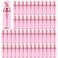 Lil Ray 50PCS Clear Rose Red Foam Bottle with Rose Red Pump, Empty Travel Foaming Dispensers for Hand Soap,Lash Shampoo(2 Oz)