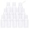 TrendBox 12 Pack Plastic Empty Bottles with Flip Cap for Shampoo, Lotions, Liquid Body Soap, Cream (1 oz / 30 ml)