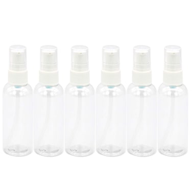TrendBox 6 Pack Plastic Empty Bottles with Duckbill Pump Cap for Shampoo, Lotions, Liquid Body Soap, Cream (2 oz / 60 ml)