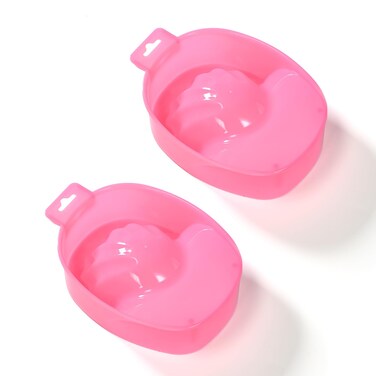 2pcs Manicure Bowl Nail Soaking Bowl Acetone Soak Off Bowl Dip Remover for Nails Manicure Care Soak Bowl Dip Powder Nail Polish Remover for Art Fake Polishing Remover Treatment Pink