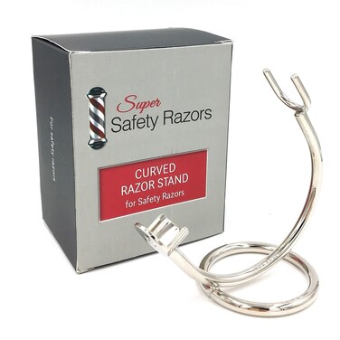 Curved Chrome Razor Stand - Fits All Razors 80mm+