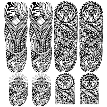4-Sheet Large Full Sleeve Tattoos and 4-Sheet Fake Half Arm Totem Tattoo for Men Women Makeup