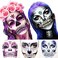 Day of the Death Face Gems Tattoo - 3-Pack Halloween Face Jewels Stick on Decals