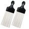 (2 Pack) 8" Long Black Fist Metal Afro Pick Lift Hair Comb Detangle Wig Braid Hair Man Styling Comb
