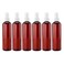 Cornucopia 8oz Amber Brown PLASTIC Spray Bottles with White Fine Mist Atomizers (6-Pack); Brown Plastic Spritzer Bottles