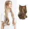 Invisible Wire Hair Extensions Transparent Wire Adjustable Size 4 Secure Clips Long Wavy Curly Secret Hairpiece 14 Inch for Women