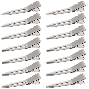 Hicarer 1.75 Inches Single Prong Hair Clips, 50 Pack - Durable Metal Alligator Clips for Dreads Lock Clips, Hair Extensions, Pin Curls, Hair Pins