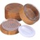 Frienda 2 Pack 30 ml Empty Loose Powder Container Compact Case Refillable Bamboo Cosmetic Face Makeup Travel Loose Reusable Box Portable DIY Case Holder Supplies with Sifter Lids and Powder Puff