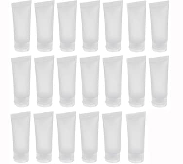 20PCS 20ml/0.67oz Clear Empty Refillable Plastic Soft Tubes Cosmetic Sample Bottles Jars Makeup Travel Containers for Lip Balms Lip Gloss Shampoo Shower Gel Body Lotion (20ml)