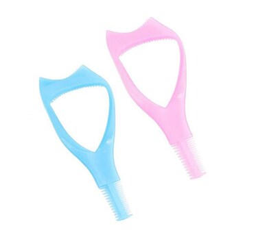 2 Pcs Plastic Makeup Eyelash Tool Upper Lower Eye Lash Mascara Guard Applicator Guide with Eyelash Comb Eye Makeup Tool for Women Lady Girls (Color Ship at Random)