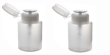 2PCS 150ml/5oz Plastic Press Type Push Down Pump Dispenser Bottle for Nail Polish and Makeup Remover