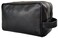 RUSTIC TOWN Full Grain Leather Travel Toiletry Bag - Dopp Kit Travel Organizer (Medium, Black)