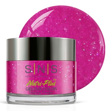 SNS Nail Dip Powder, Gelous Color Dipping Powder - Hey Mayacamas (Pink/Fuchsia, Glitter) - Long-Lasting Dip Nail Color Lasts 14 Days - Low-Odor &amp; No UV Lamp Required - 1oz