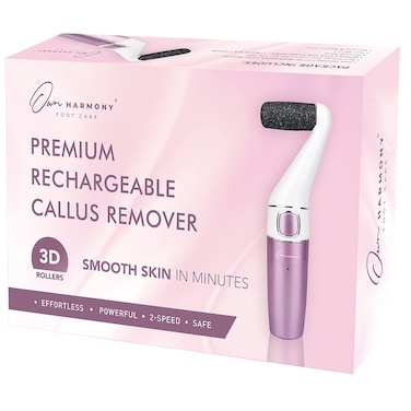 Electric Callus Remover for Feet: Professional Foot Care for Women by Own Harmony - Rechargeable Pedicure Tools - Electronic Foot File Pedi Sander - Best for Hard, Dry, Dead, Cracked Skin (3 Rollers)
