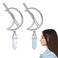 2Pcs Silver Half Moon Jewelry Metal Hair Clips - Blue &amp; White Rhinestone Hair Barrettes Women Decorative Hair Pins for Women Moon Charms- Moon Hair Clip Barrette Girls Hair Clips Cute Hair Accessories