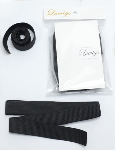 Black Elastic Bands Wig Accessories for Making Wigs/Lace Frontal/Lace Closure 2.5cm Width 6pcs (Elastic Band, 6pcs)