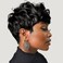 Pixie Cut Wigs Short Black Curly Pixie Wigs Layered Heat Resistant Wigs Pixie Cut Wig For Black Women Natural Wavy Wig with Bangs(black), Avg