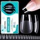 Short Coffin Nail Tips, 360Pcs Soft Gel Full Cover Nail Tips for Soak off Nail Extensions, Half Matte Clear False Gel Nail Tips for Nail Salons and DIY Nail Art, 15 Sizes