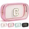 YOOLIFE Birthday Gifts for Her   Travel Clear Makeup Bag Toiletry Bag, Make up Bag Waterproof Toiletry Bags for Women Cosmetic Bag Preppy Stuff Personalized Girlfriend Wife Gifts Letter C