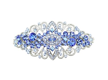 Faship Gorgeous Blue Crystal Flower Barrette Clip