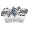 Faship Gorgeous Navy Blue Rhinestone Crystal Huge Floral Hair Comb