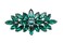 Faship Gorgeous Green Rhinestone Crystal Floral Hair Barrette Clip