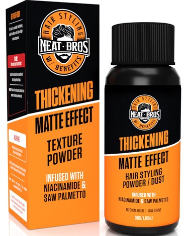 Hair Styling Texture Powder - Medium Hold &amp; Matte Finish - Volumizer with Niacinamide and Saw Palmetto for Men &amp; Women - Styling Powder for All Hair Types - 1 Pack