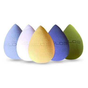 Makeup Sponge Set -This Beauty Blender pack includes 4 makeup sponges for flawless foundation application, along with 1 holder and an egg case. Perfect for blending liquid, cream, and powder (Purple)