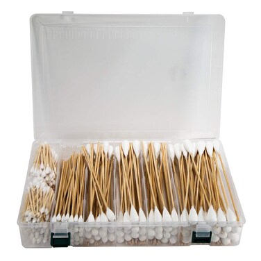 Tipton Power Swabs .22 Caliber - 250 Count with Cotton Construction and Bamboo Handle for Mess-Free Firearm Cleaning